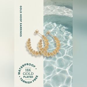 Brand NEW! 18K GOLD PVD Stainless STEEL Elegant Gold Hoop Earrings